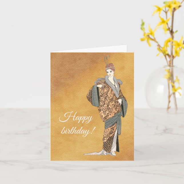 Cartão Costumes Parisiens- Manteau du soir (Flor Amarela)