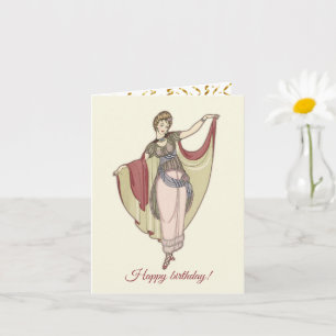 Cartão Costumes Parisiens - Vestido de dança, Aniversário