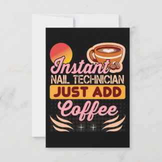 Cartão Cota de Café do Técnico de Nail Instantânea Trendy