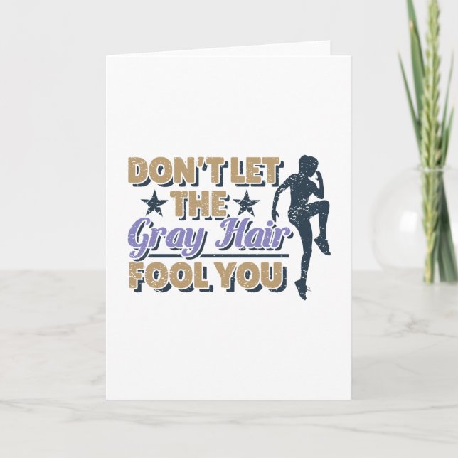 Cartão Cota Engraçada de Cabelo de Cinza - Runner mais an (Frente)