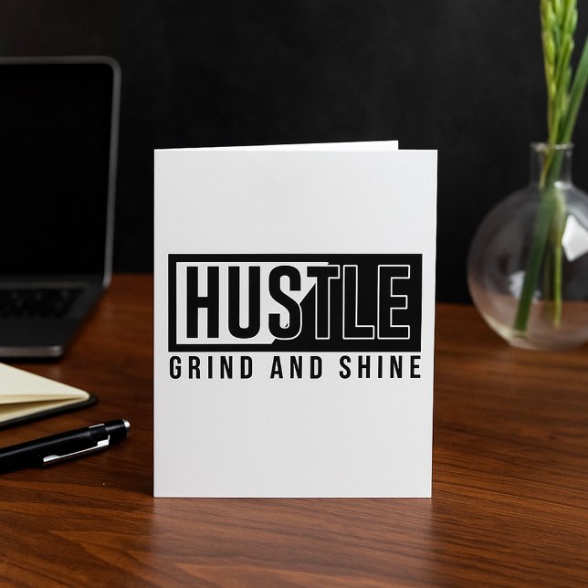 Cartão Cota Motivacional Hustle Grind e Shine (Criador carregado)