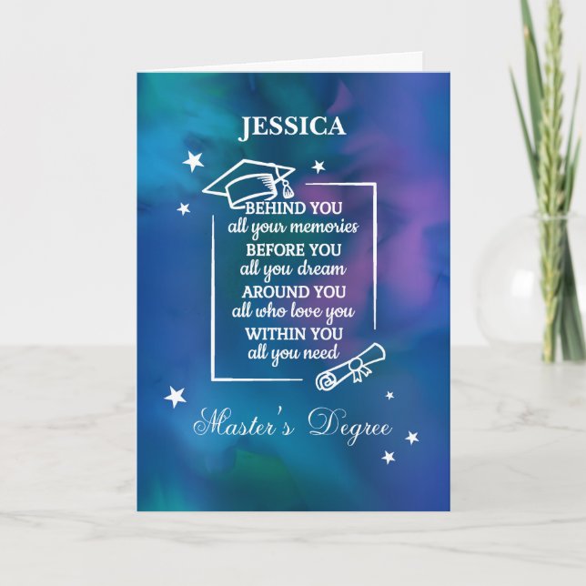 Cartão Cotação de Graduação de Mestrado (Frente)