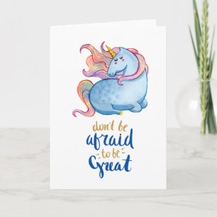 Cartão Cotação Inspiracional Unicorn Azul