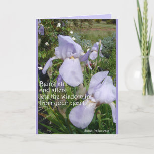 Cartão Cotações Inspiradoras Florais Roxas Íris