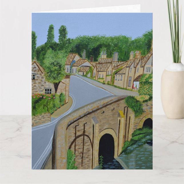 Cartão Cotswolds Village England greeting card  (Frente)