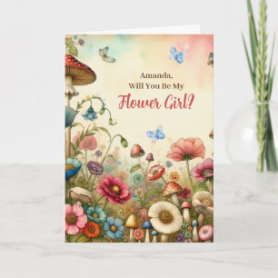 Cartão Cottage Core Vintage Você Será Minha Dama de Flore