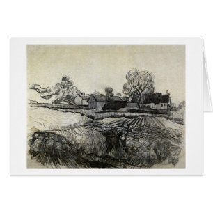 Cartão Cottages, Mulher em Primeiro Plano, Vincent van Go