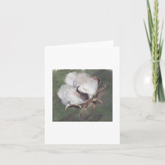 Cartão cotton boll with green background (Frente)