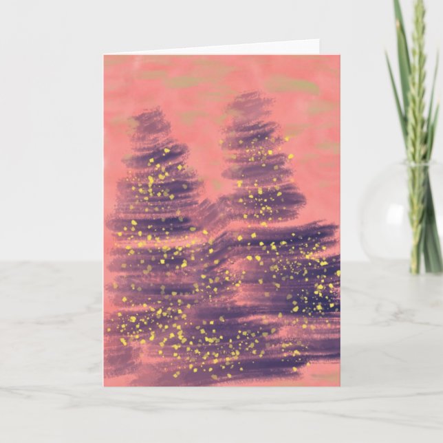 Cartão Cotton Candy Winterscape Holiday Art Card (Frente)