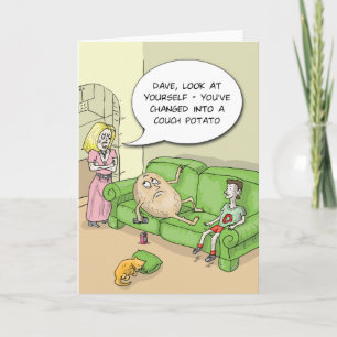 Cartão Couch Potato Funny Greeting Card