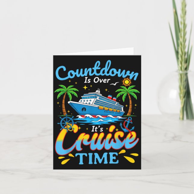 Cartão Countdown Is Over It's Cruise Time Men Women Coupl (Frente)