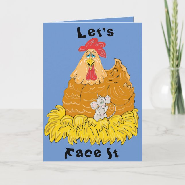 Cartão Country Chicken and Mouse Birthday Card (Frente)