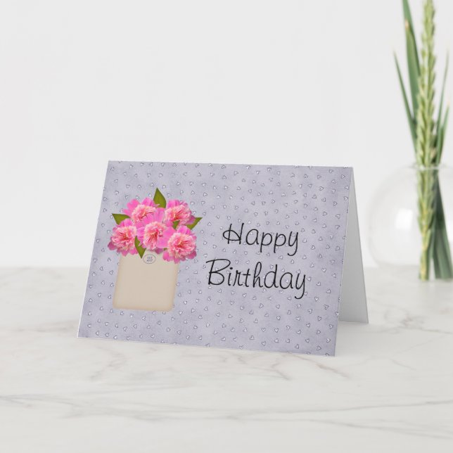 Cartão Country Crock Of Peonies Birthday Card (Frente)
