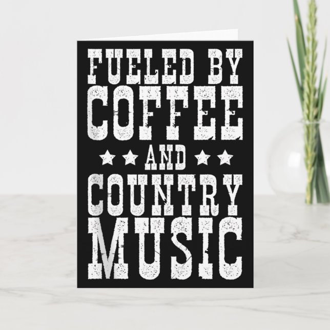 Cartão Country Music &amp; Coffee - Funny Quote Western M (Frente)
