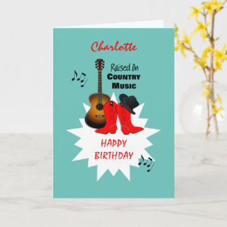 Cartão Country Music Personalizada Parabéns