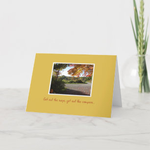 Cartão Country Road in Autumn Happy Adotion Day Card