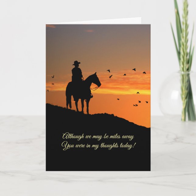 Cartão Country Western Cowboy que estás no meu pensamento (Frente)