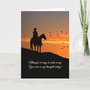 Cartão Country Western Cowboy que estás no meu pensamento