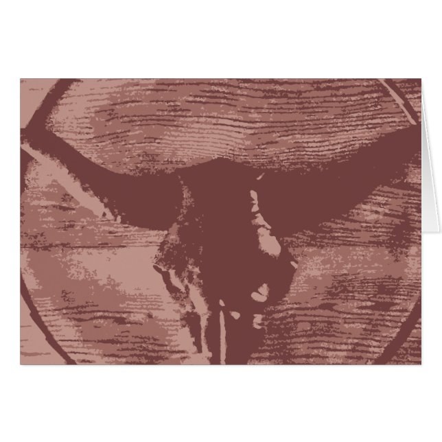 Cartão Country Western Longhorns Bull Caveira Gifts (Frente horizontal)