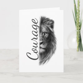 Cartão Courage Lion Artistic Minimal-Folded Greeting Card