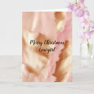 Cartão Couro de Vaca Caubói Sul-Ocidental Bege Rosa Creme