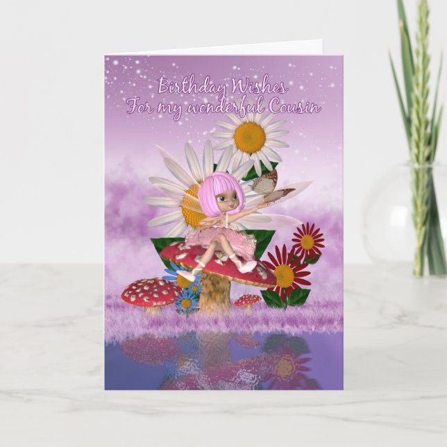Cartão Cousin Birthday Card With Sugar Plum Fairy (Frente)