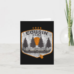 Cartão Cousin Camp 2025 Vintage Canoe Art Summer Family C