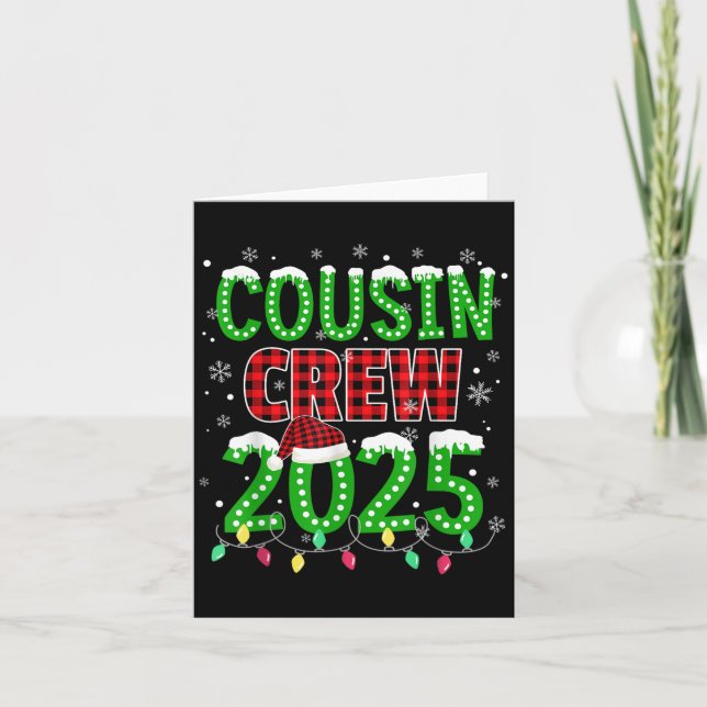 Cartão Cousin Crew 2025 Natal Lights Papais noeis Pajam (Frente)