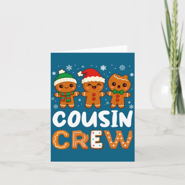 Cartão Cousin Crew Christmas 2025 Cookie Kids Boy Girl Fa (Frente)