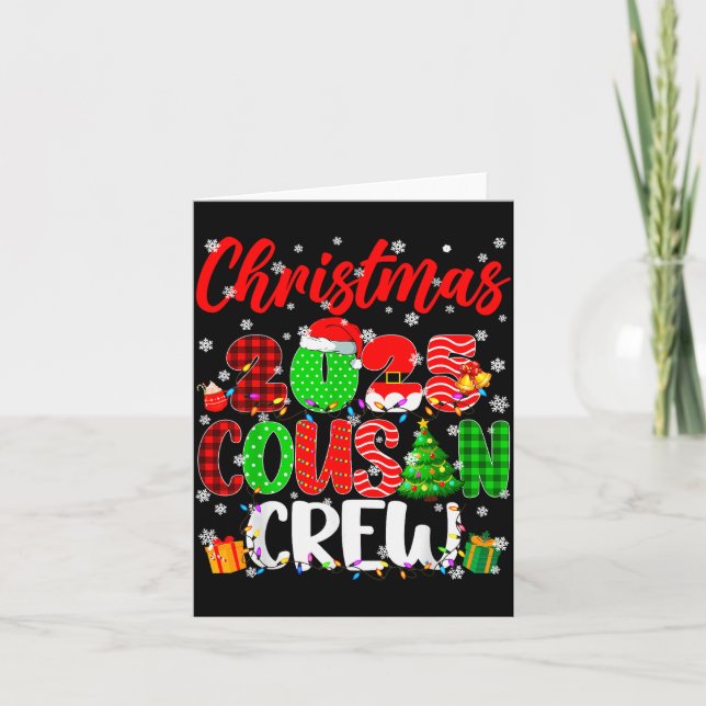 Cartão Cousin Crew Christmas 2025 Pjs Pajamas Xmas Family (Frente)