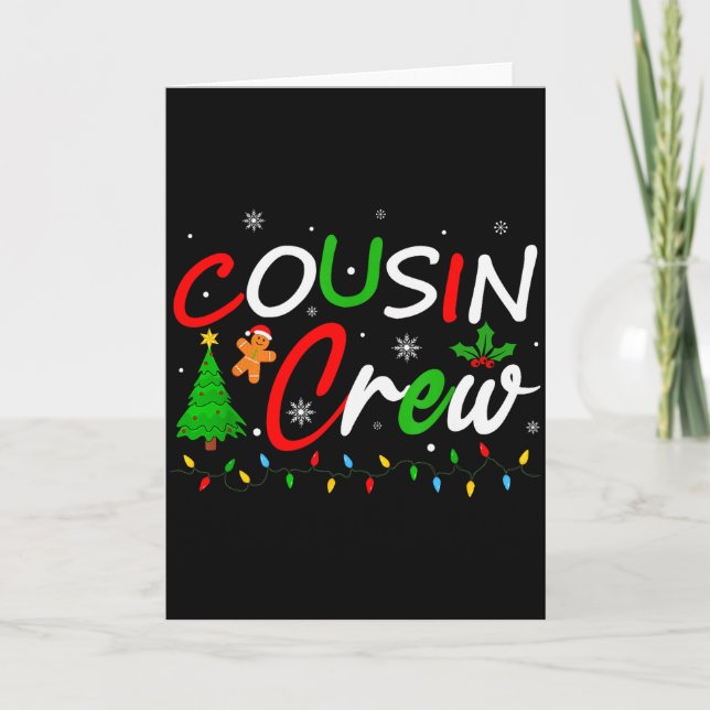 Cartão Cousin Crew Christmas Family Santa Men Women Kids  (Frente)