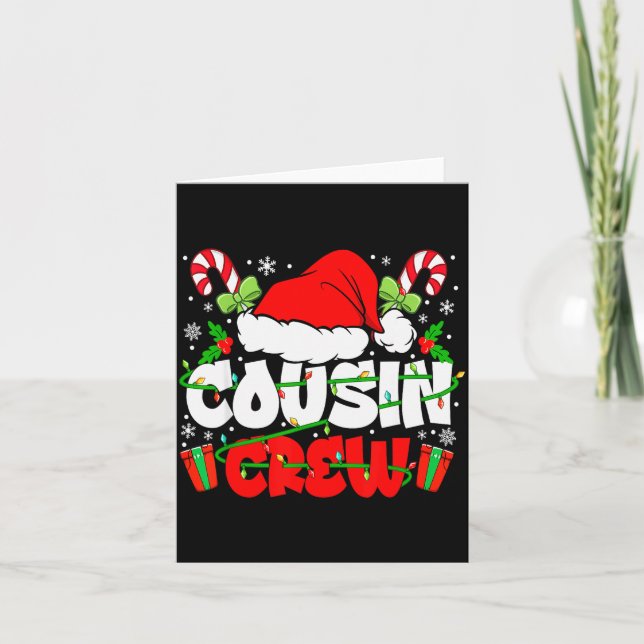 Cartão Cousin Crew Christmas Santa Hat Lights Xmas Men Bo (Frente)