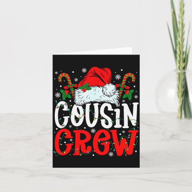 Cartão Cousin Crew Christmas Santa Hat Xmas Lights Men Bo (Frente)