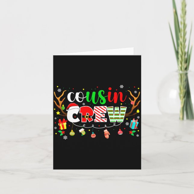 Cartão Cousin Crew Family Christmas 2025 Matching Xmas Sq (Frente)