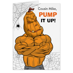 Cartão Cousin Halloween Musclked Jack o'Lantern