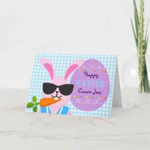 Cartão Cousin Legal Páscoa Bunny e Carrot