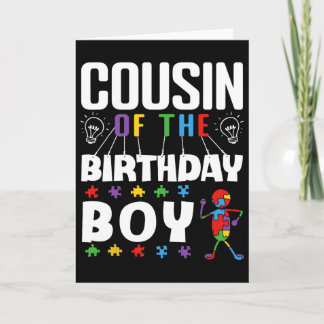 Cartão Cousin Of The Birthday Boy Autism Awareness Puzzle