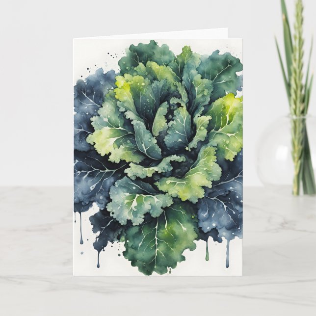 Cartão Couve-flor - Flores em aquarela (Frente)