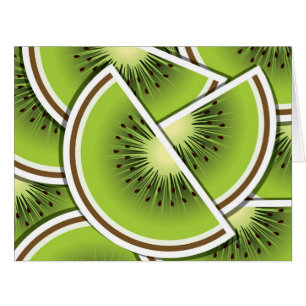 Cartão Couves de fruta de kiwi funky