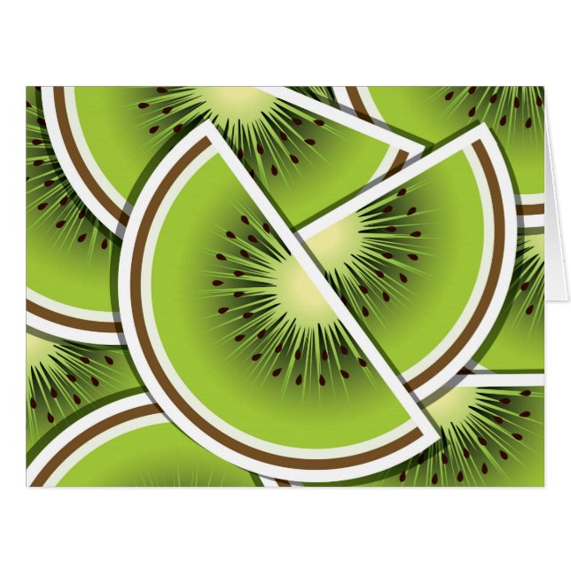 Cartão Couves de fruta de kiwi funky (Frente horizontal)