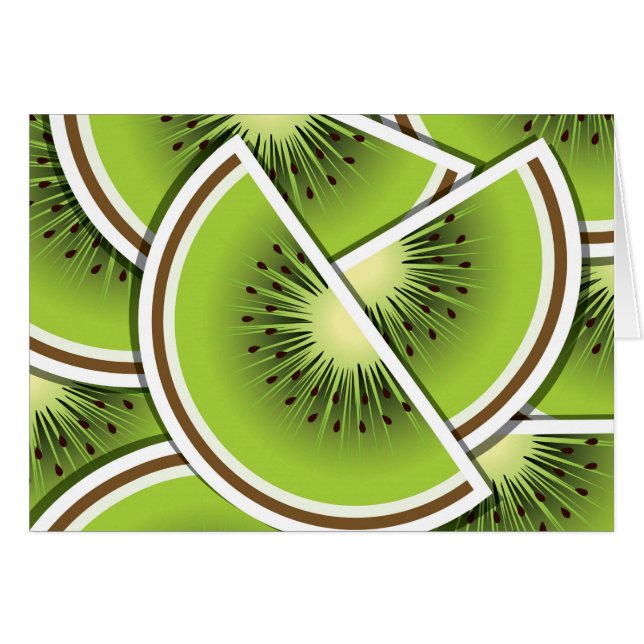 Cartão Couves de fruta de kiwi funky (Frente horizontal)