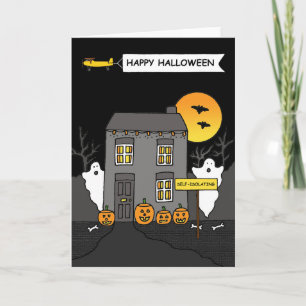 Cartão Covid 19 Autoisolamento Halloween Spooky House
