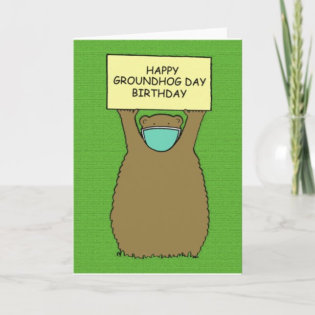 Cartão Covid 19 Groundhog Day Birthday (Frente)