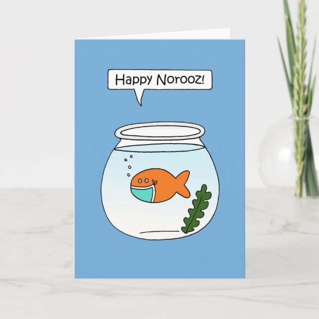 Cartão Covid 19 Happy Norooz Goldfish Humor (Frente)