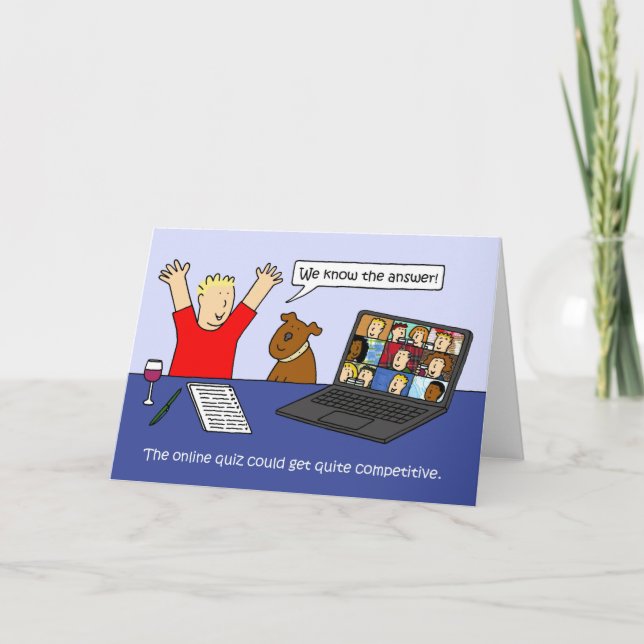 Cartão Covid 19 Humor de Cartoon Online de Teste (Frente)