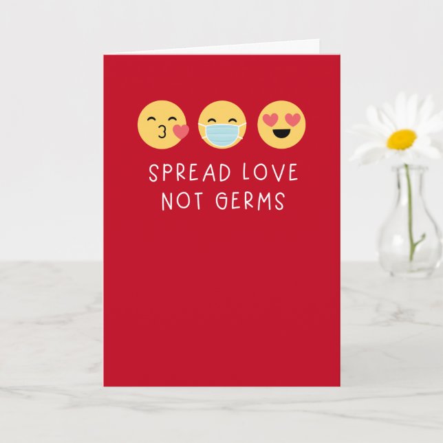 Cartão Covid Emoji Valentine Greeting Card (Planta pequena)