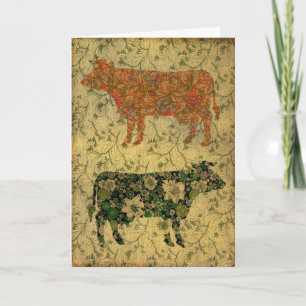 Cartão Cow Collage Birthday