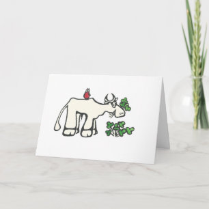 Cartão Cow Eating Clovers Personalized Greeting Card