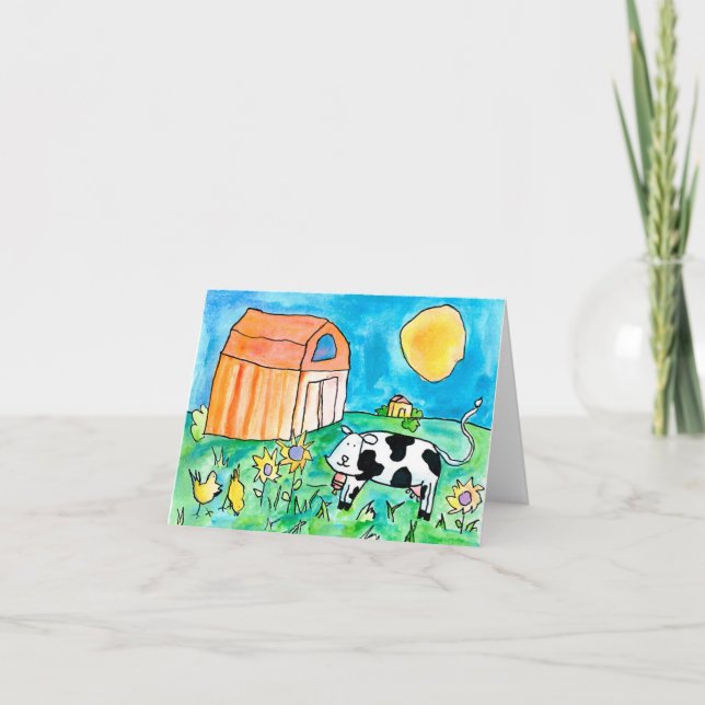 Cartão Cow • Nick Abrams, Age 15 (Frente)