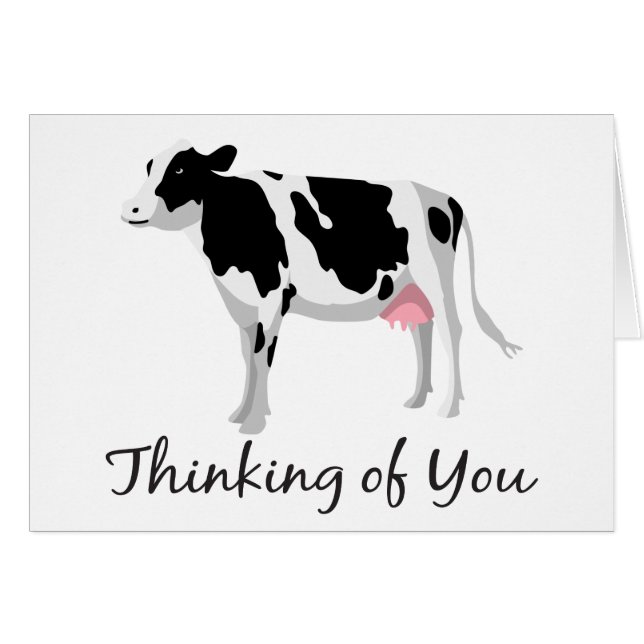 Cartão Cow Thinking of You Hello Miss You Farm Farmer (Frente horizontal)